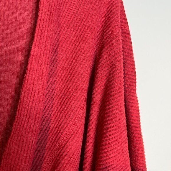 Free People deep red ribbed faux wrap top - Picture 2 of 5